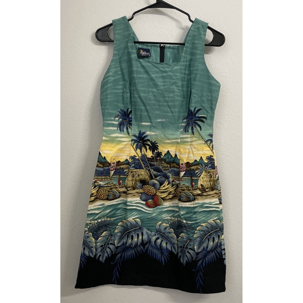 Vintage Royal Creations Hawaiian Dress‎ Plus Size Medium Midi Aloha